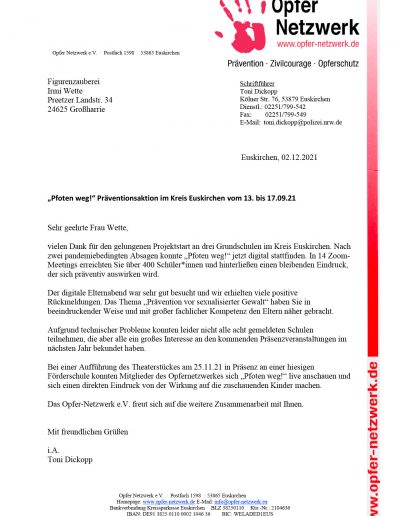 Opfer Netzwerk Euskirchen 2021